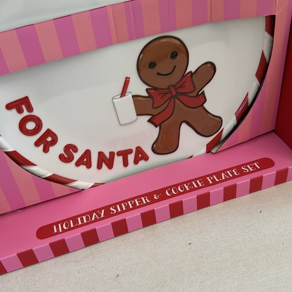 Peppermint & Pine gingerbread man sippy cup and cookie plate Santa Christmas - Picture 4 of 7